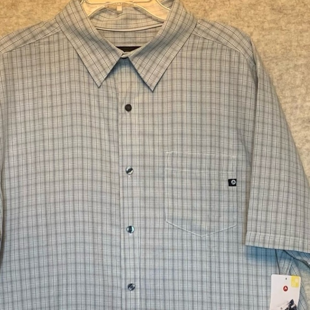 Marmot Mens Plaid Short Sleeve Button Up Shirt Outdoors Casual gorpcore hiking